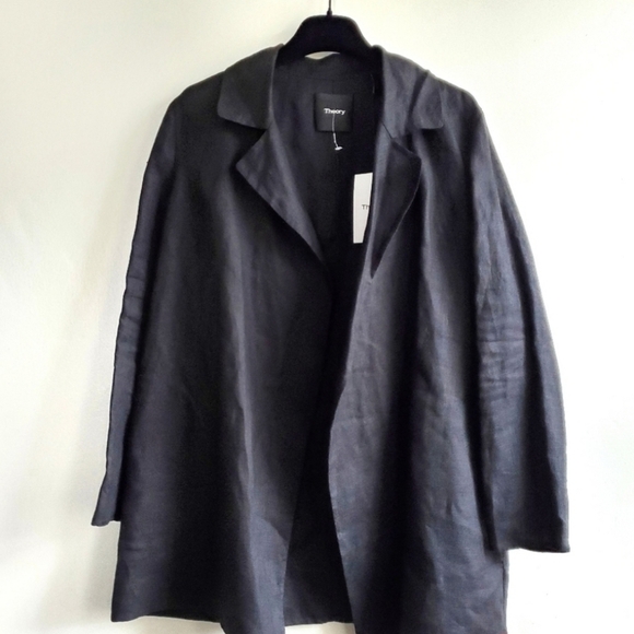 New Theory Clairene Double Face Linen Blend Jacket/Coat NWT Size Petite (00-0) - Picture 7 of 12